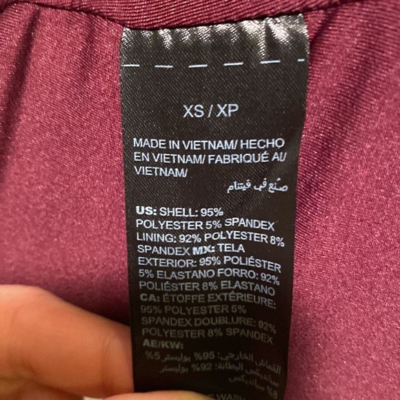 White House Black Market maroon teal pink sleeveless fitted blouse womens XS top - Picture 7 of 8